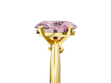 Yellow gold Fancy Pink Oval Cut Diamond Solitaire Engagement Ring with Classic Band and Four-Prong Setting_92