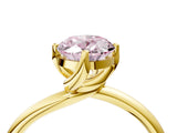 Yellow gold Fancy Pink Oval Cut Diamond Solitaire Engagement Ring with Four-Prong Setting and Classic Band_23