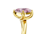 Yellow gold Fancy Pink Oval Cut Diamond Solitaire Engagement Ring with Four-Prong Setting and Classic Band_24