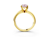 Yellow gold Fancy Pink Oval Cut Diamond Solitaire Engagement Ring with Round Band and Four-Prong Setting_152