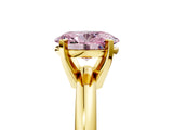 Yellow gold Fancy Pink Oval Cut Diamond Solitaire Engagement Ring with Round Band and Four-Prong Setting_154