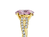 Yellow gold Fancy Pink Oval Cut Diamond Solitaire Engagement Ring with Twisted Pavé Band and Four-Prong Setting_48
