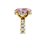 Yellow gold Fancy Pink Oval Cut Diamond Solitaire Ring with Round  Pavé Band and Four-Prong Setting_41