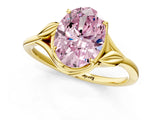 Yellow gold Fancy Pink Oval Cut Diamond Solitaire Ring with Twist Band and Four-Prong Setting_58