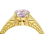 Yellow gold Fancy Pink Oval Cut Diamond Split Shank Ring with Pavé Band and Four-Prong Setting_48