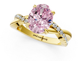 Yellow gold Fancy Pink Oval  Cut Diamond Twist Band Solitaire with Prong Setting_42