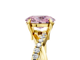 Yellow gold Fancy Pink Oval  Cut Diamond Twist Band Solitaire with Prong Setting_46