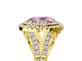Yellow gold Fancy Pink Oval  Cut Double Halo Split Shank Diamond Ring with Prong Setting_54