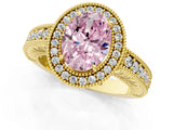 Yellow gold Fancy Pink Oval  Cut Halo Diamond Ring with Pavé Band and Four-Prong Setting_69