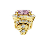 Yellow gold Fancy Pink Oval Cut Halo Diamond Split Shank Engagement Ring with Four-Prong Setting_5