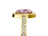 Yellow gold Fancy Pink Oval  Cut Halo Pave Split Shank Prong Setting Ring_36