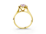 Yellow gold Fancy Pink Oval  Cut Halo Solitaire Engagement Ring with Square Band and Four-Prong Setting_117