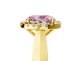 Yellow gold Fancy Pink Oval  Cut Halo Solitaire Engagement Ring with Square Band and Four-Prong Setting_119