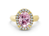 Yellow gold Fancy Pink Oval  Cut Halo Solitaire Engagement Ring with Square Band and Four-Prong Setting_66