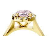 Yellow gold Fancy Pink Oval  Cut Halo Solitaire Engagement Ring with Square Band and Four-Prong Setting_70