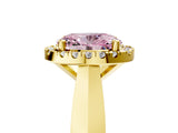 Yellow gold Fancy Pink Oval  Cut Halo Solitaire Engagement Ring with Square Band and Four-Prong Setting_71