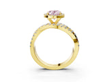 Yellow gold Fancy Pink Oval  Cut Halo Split Shank Prong Setting Ring_15