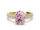 Yellow gold Fancy Pink Oval  Cut Pave Diamond Engagement Ring with Channel Set Band and Four-Prong Setting_20