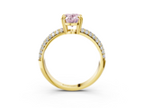 Yellow gold Fancy Pink Oval  Cut Pave Diamond Engagement Ring with Channel Set Band and Four-Prong Setting_23