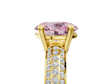 Yellow gold Fancy Pink Oval  Cut Pave Diamond Engagement Ring with Channel Set Band and Four-Prong Setting_25