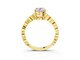 Yellow gold Fancy Pink Oval Cut Solitaire Diamond Ring with Infinity Twist Band and Four-Prong Setting_3