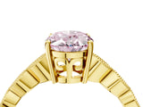 Yellow gold Fancy Pink Oval Cut Solitaire Diamond Ring with Infinity Twist Band and Four-Prong Setting_4