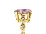 Yellow gold Fancy Pink Oval Cut Solitaire Diamond Ring with Infinity Twist Band and Four-Prong Setting_5