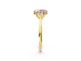 Yellow gold Fancy Pink Oval Cut Solitaire Diamond Ring with Six-Prong Setting and Classic Band_14