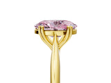 Yellow gold Fancy Pink Oval Cut Solitaire Diamond Ring with Six-Prong Setting and Classic Band_17