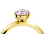 Yellow gold Fancy Pink Oval  Cut Solitaire Engagement Ring with Flat Band and Four-Prong Setting 5