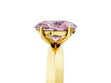 Yellow gold Fancy Pink Oval  Cut Solitaire Engagement Ring with Flat Band and Four-Prong Setting