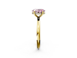 Yellow gold Fancy Pink Oval  Cut Solitaire Engagement Ring with Four-Prong Setting and Classic Band_22