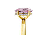 Yellow gold Fancy Pink Oval  Cut Solitaire Engagement Ring with Four-Prong Setting and Classic Band_25
