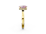 Yellow gold Fancy Pink Oval  Cut Solitaire Engagement Ring with Four-Prong Setting on a Classic Band_22