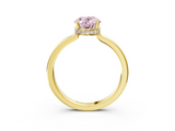 Yellow gold Fancy Pink Oval  Cut Solitaire Engagement Ring with Four-Prong Setting on a Classic Band_23
