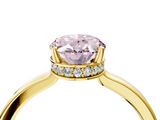 Yellow gold Fancy Pink Oval  Cut Solitaire Engagement Ring with Four-Prong Setting on a Classic Band_24