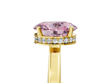 Yellow gold Fancy Pink Oval  Cut Solitaire Engagement Ring with Four-Prong Setting on a Classic Band_25