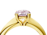 Yellow gold Fancy Pink Oval  Cut Solitaire Engagement Ring with Tapered Band and Four-Prong Setting 4