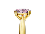 Yellow gold Fancy Pink Oval  Cut Solitaire Engagement Ring with Tapered Band and Four-Prong Setting 5