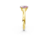 Yellow gold Fancy Pink Oval Cut Solitaire Engagement Ring with Tapered Band and Four-Prong Setting_5