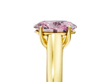Yellow gold Fancy Pink Oval Cut Solitaire Engagement Ring with Tapered Band and Four-Prong Setting_8
