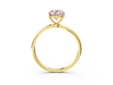 Yellow gold Fancy Pink Oval  Cut Solitaire Engagement Ring with Thin Band and Four-Prong Setting_6