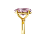 Yellow gold Fancy Pink Oval  Cut Solitaire Engagement Ring with Thin Band and Four-Prong Setting_8