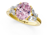 Yellow gold Fancy Pink Oval  Cut Solitaire Floral Diamond Ring with Four-Prong Setting_38