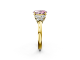 Yellow gold Fancy Pink Oval  Cut Solitaire Floral Diamond Ring with Four-Prong Setting_39