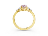 Yellow gold Fancy Pink Oval  Cut Solitaire Floral Diamond Ring with Four-Prong Setting_40