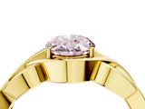 Yellow gold Fancy Pink Oval Cut Solitaire Intertwined Band Prong Setting Ring_4