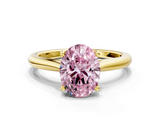 Yellow gold Fancy Pink Oval  Cut Solitaire Ring with Cathedral Band and Four-Prong Setting_55