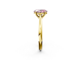 Yellow gold Fancy Pink Oval  Cut Solitaire Ring with Cathedral Band and Four-Prong Setting_57