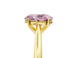Yellow gold Fancy Pink Oval  Cut Solitaire Ring with Cathedral Band and Four-Prong Setting_60